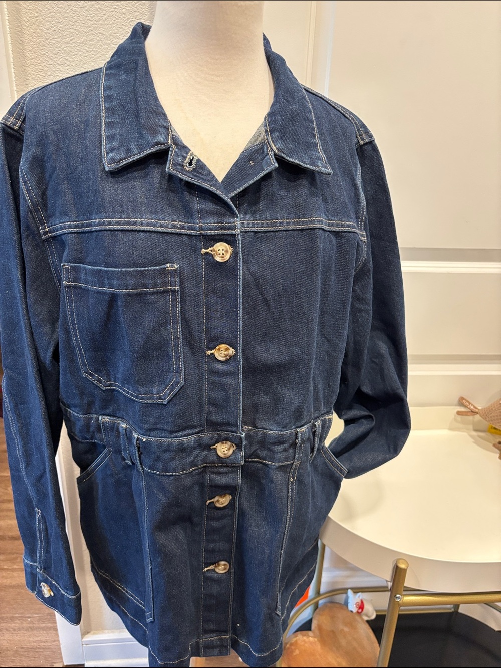 NWT Tankaneo Women's Indigo Denim Jacket - Classic Utility Style